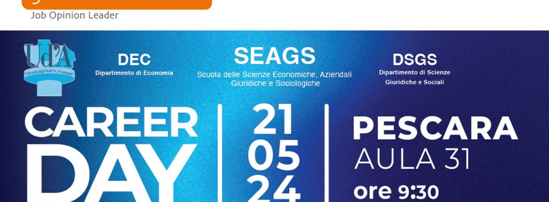 Career Day presso l’Università G. D’Annunzio di Pescara il 21 Maggio 2024
